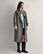 fano 100 Percent Sheep Wool Longline Minimal Commuter Straight Cut Women Wool Coats