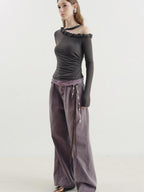 someonesometimes Lyocell Linen Blend Asymmetric Neckline Slim Fit Women Long Sleeve T-Shirts