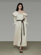 unspoken Comfortable Cotton Blend High Waist Asymmetrical Shirt Dress Office Maxi Dresses