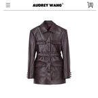 audreyyang_Pu_Leather_Multi_Pocket_Loose_Fit_Lapel_Button_Cuff_Burgundy_Leather_Jackets_MISSTT