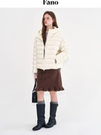 fano Ultra Warm 90 Percent White Duck Down Loose Hooded Unisex Down Jackets