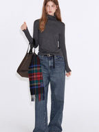 fano Cotton Cashmere Blend Slim Fit Casual High Neck Women Knit Pullover Sweaters
