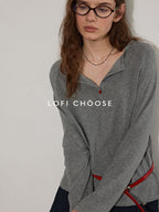 Lofi choose Cotton Blend Relaxed Raglan Commuter Women Pink Moss Gray Long Sleeve T-Shirts