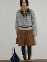 Lofi choose Acrylic Wool Blend Office Loose Fit Striped Pullover Crewneck Women Sweaters