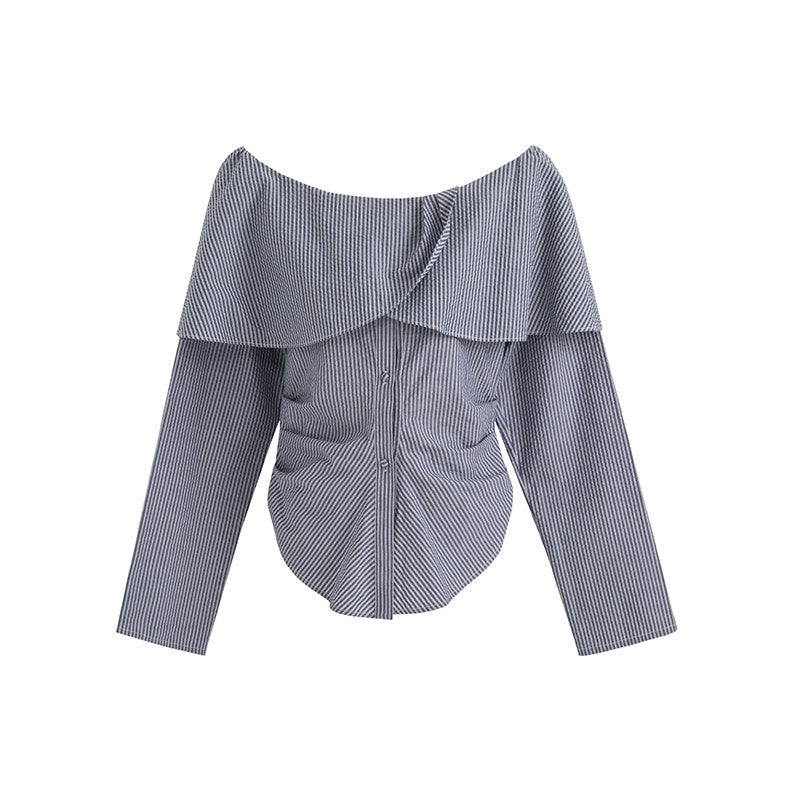 unspoken_Breathable_100%_Cotton_Loose_Boat_Neck_Long_Sleeve_Women_Office_Striped_Blouses_MISSTT