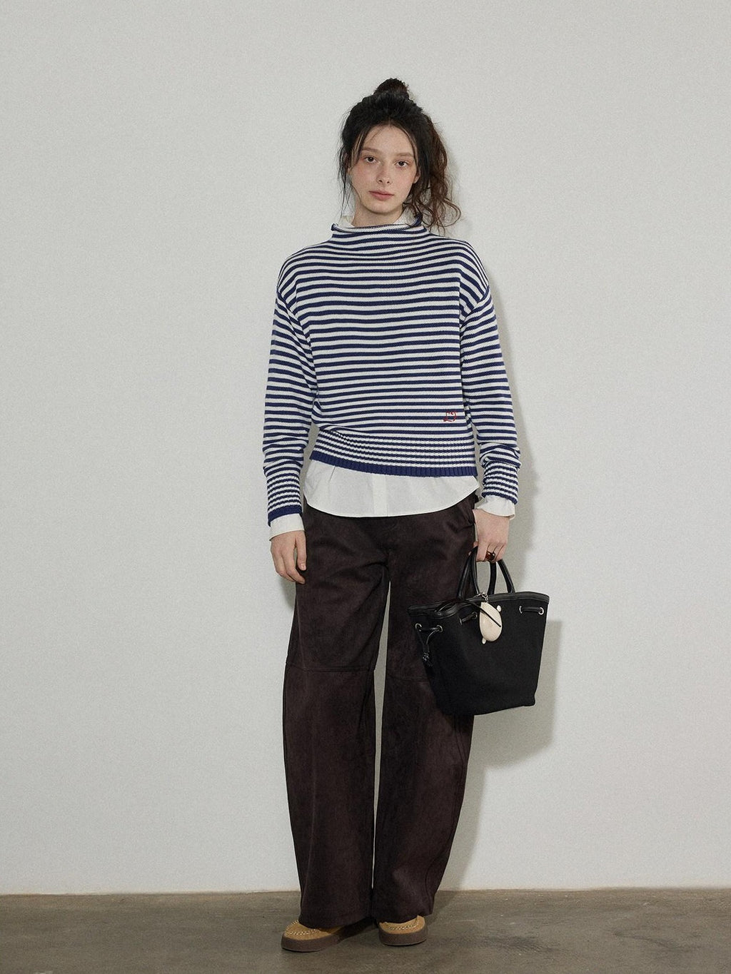 Lofi choose Acrylic Cotton Soft Striped Loose Fit Pullover Commuter Style Women Sweaters