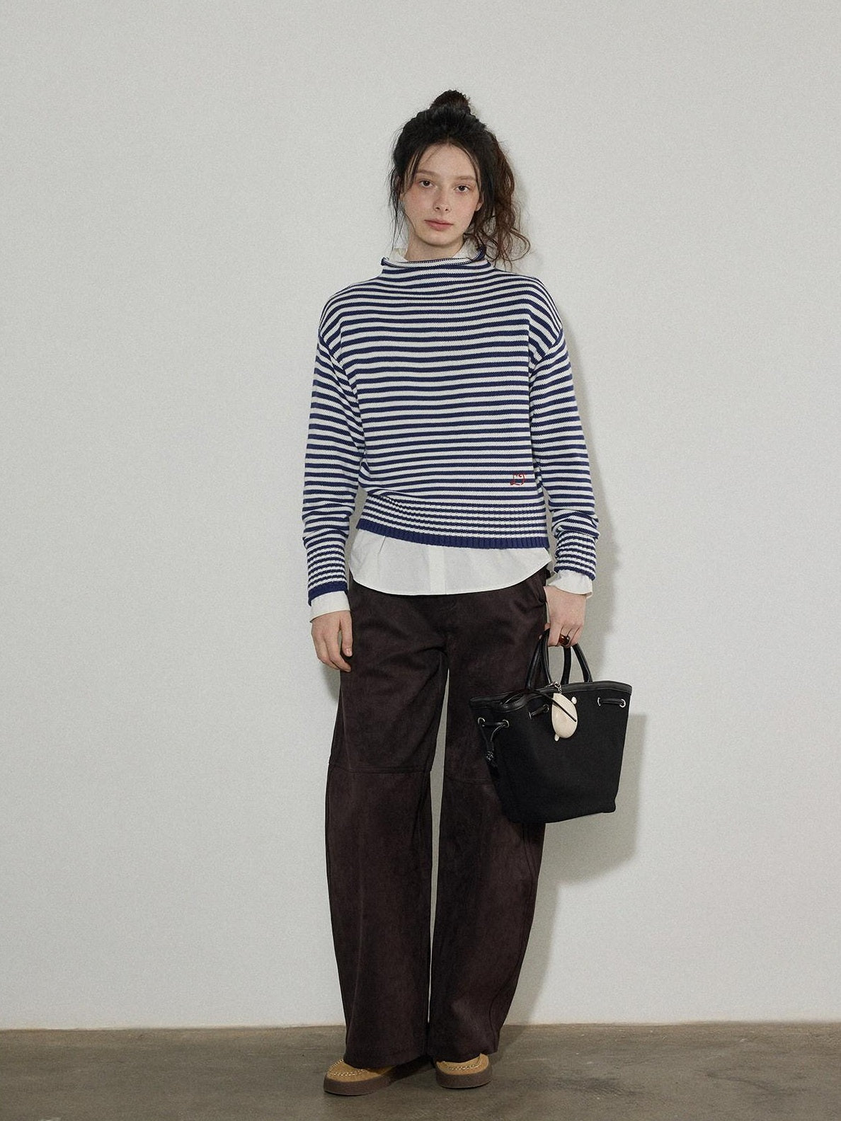 Lofi choose Acrylic Cotton Soft Striped Loose Fit Pullover Commuter Style Women Sweaters