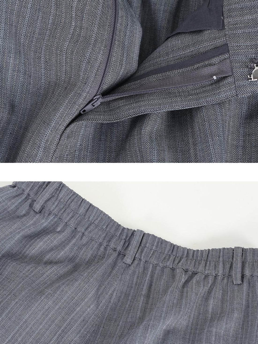 audreyyang Shape Retaining Cinched Waist Herringbone Lapel Women Wool Blend Cropped Jackets