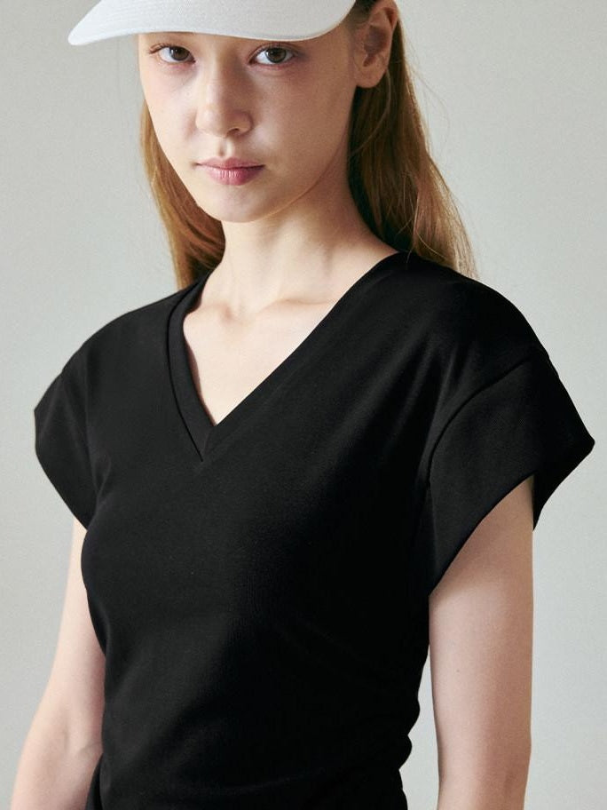 fano Chic V-neck Short Sleeve Two Piece Women Matching Set Top & Skirt Sets