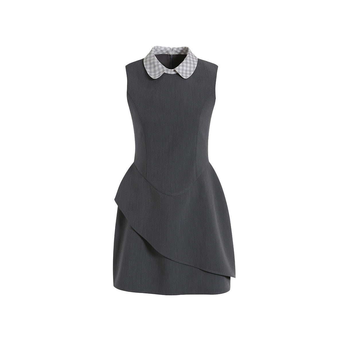 fano_Polyester_Stretch_Korean_Office_Cocoon_Sleeveless_Gray_Women_Vest_Midi_Dresses_MISSTT