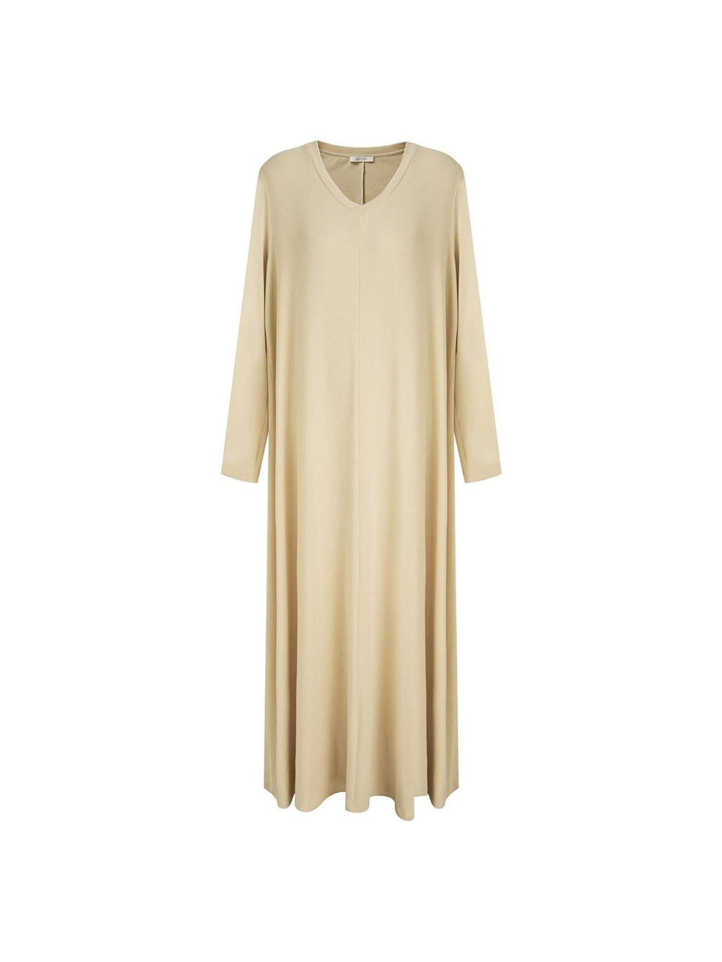 unspoken Non Fading Modal Cotton Long Sleeve Loose Waist Minimalist Commuter Maxi Dresses