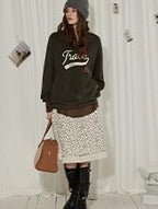 Lofi choose High Waist Casual Patchwork A Line Printed Polyester Office Midi Skirts