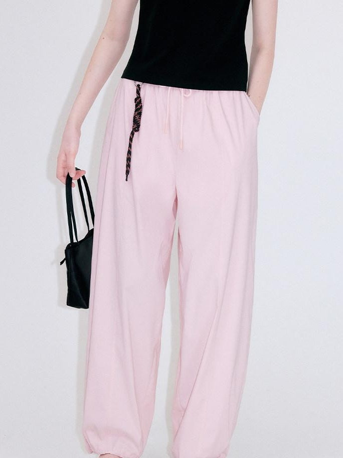 fano Soft Viscose Stretch Korean Relaxed Straight Pockets Elastic Waist Sweatpants