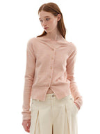 someonesometimes Soft Pink Cozy Wool Button V-neck Loose Fit Unisex Knit Cardigans
