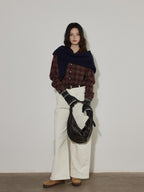 Lofi choose High Waist Casual Zipper Fly Cotton Blend Women Beige Brown Wide Leg Pants