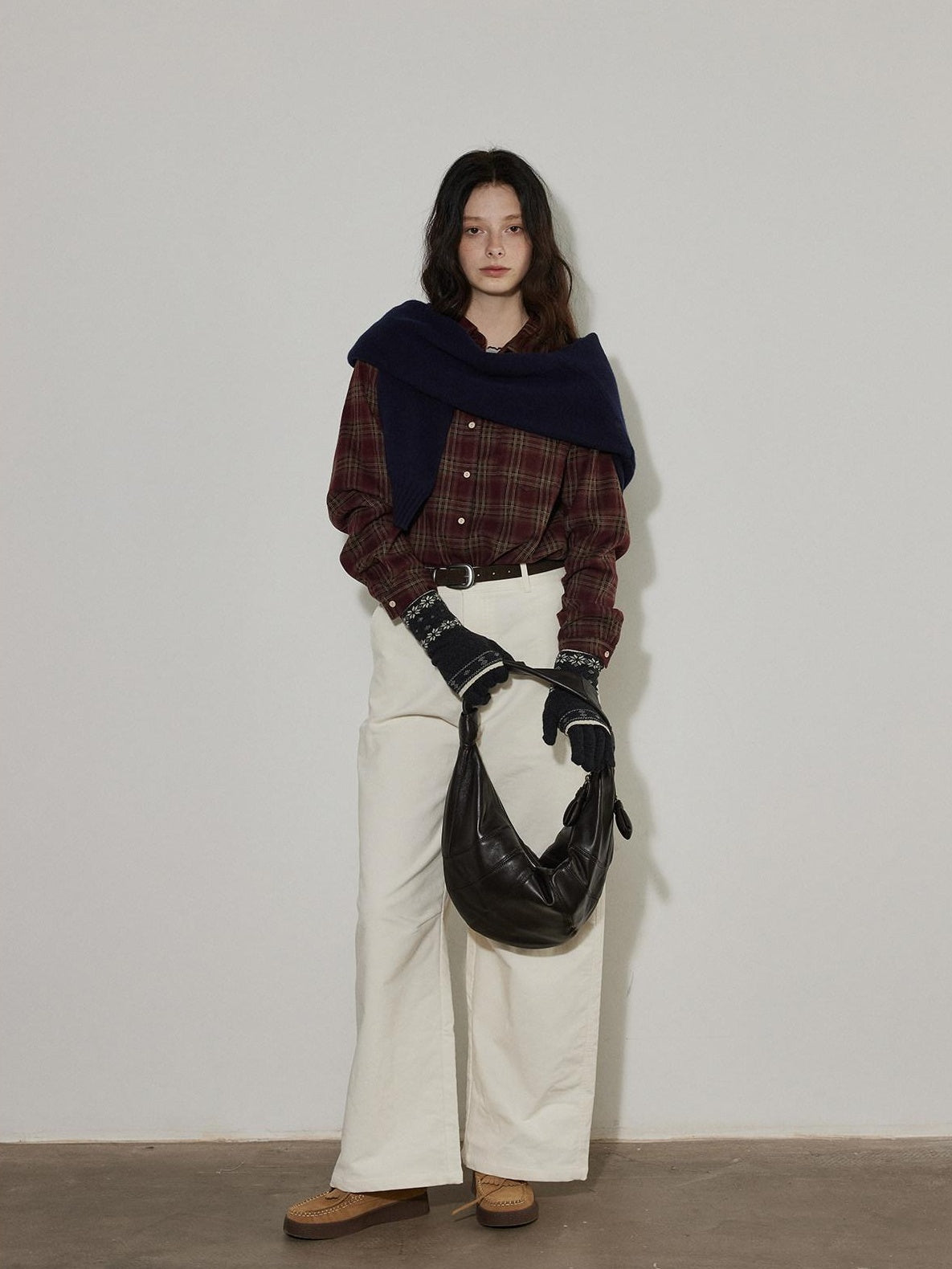 Lofi choose High Waist Casual Zipper Fly Cotton Blend Women Beige Brown Wide Leg Pants