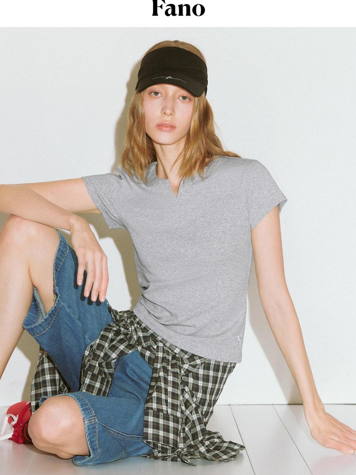 fano Moisture Wicking Slim Fit Korean Commuter Crew Neck Tee Basic Crop Tops