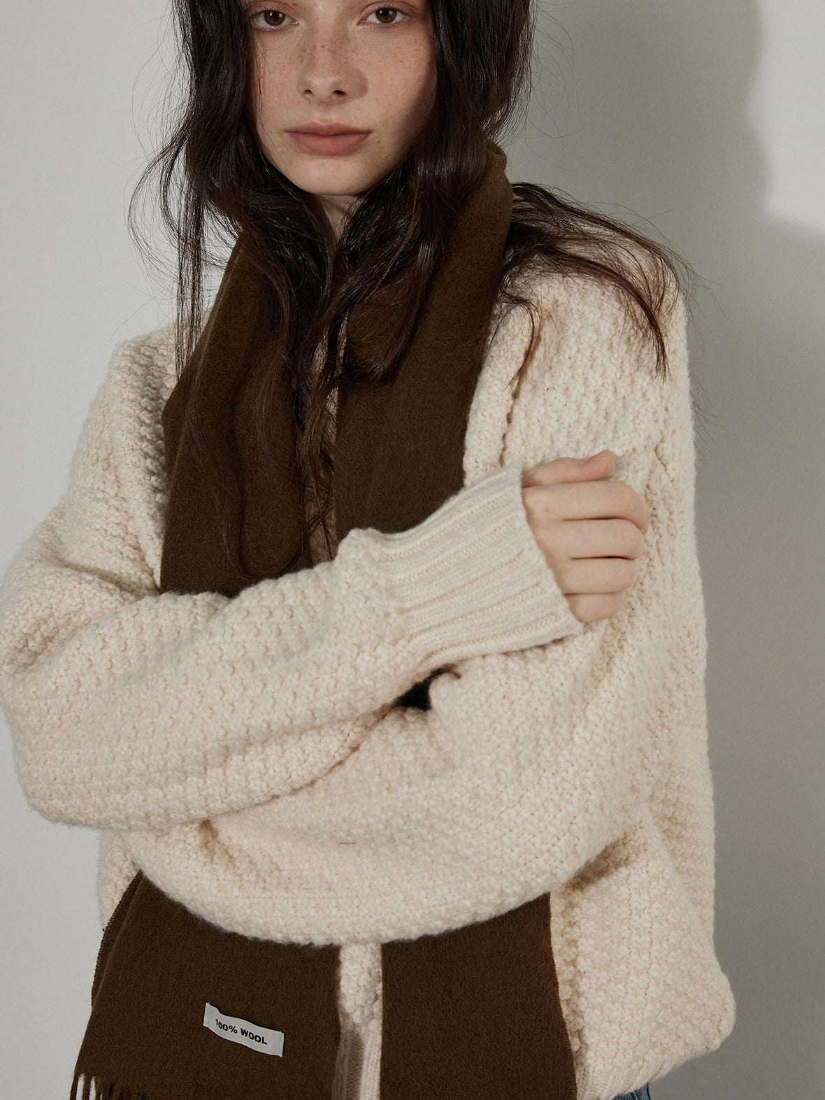 Lofi choose Cozy Thick Loose Fit Commuter Crewneck Knit Pullover Office Sweaters