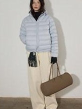 Lofi choose 90 Percent White Duck Down Thick Warm Loose Commuter Hooded Zipper Down Jackets