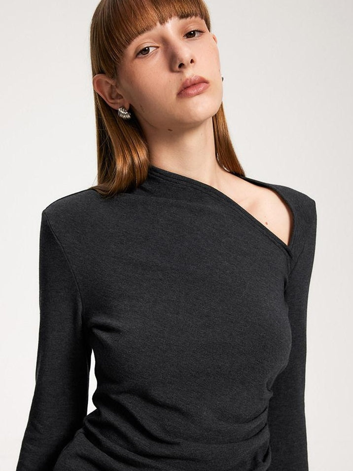 someone sometimes Elegant Office Pullover Regular Women Solid Cream Charcoal Knitwear Sweaters