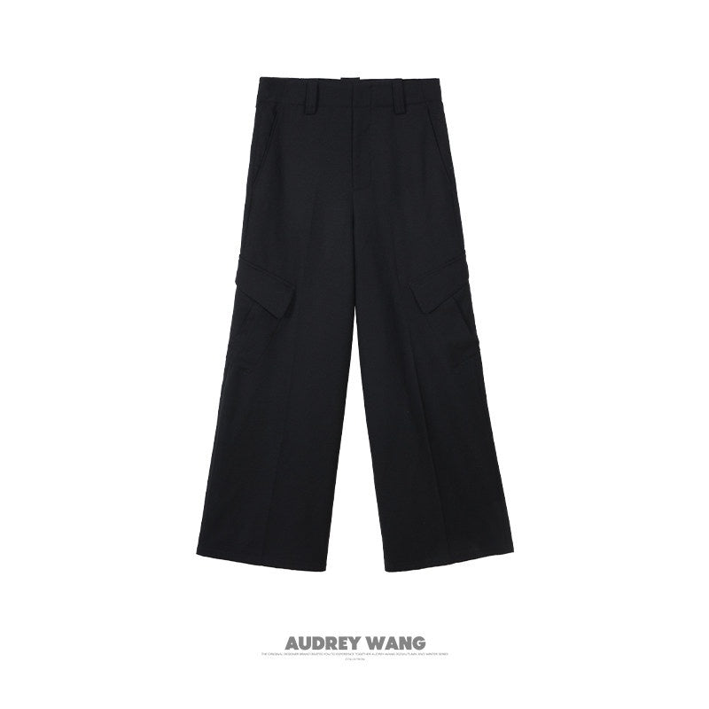 audreyyang_High_Waist_Korean_Workwear_Black_Polyester_Viscose_Wide_Leg_Pants_MISSTT