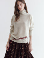 fano Cozy 100% Wool Turtleneck Casual Regular Fit Young Women Pullover Sweaters