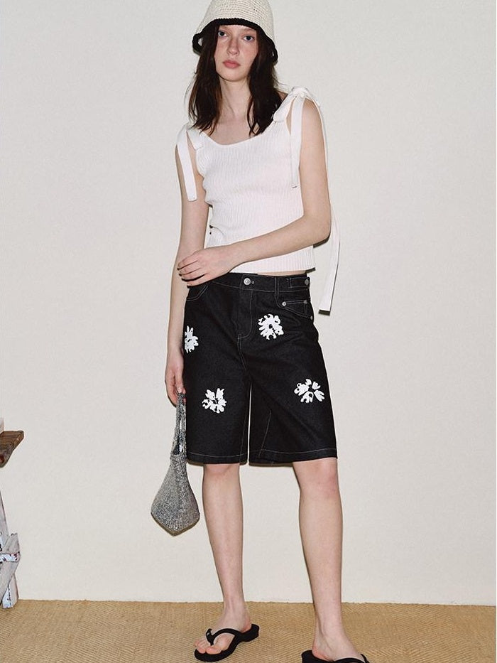 fano Slim Viscose Nylon Spaghetti Strap Office Cropped Solid Black White Camisoles