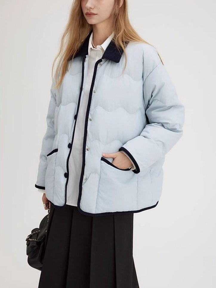 fano 90 Percent White Duck Down Minimal Commuter Straight Colorblock Down Jackets