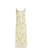 unspoken Office Minimalist Floral Cami A Line Natural Waist Tencel Maxi Dresses