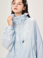 ikyou Upf50+ Breathable Nylon Ruffle Zip Commuter Relaxed Fit Women Top & Shorts Sets