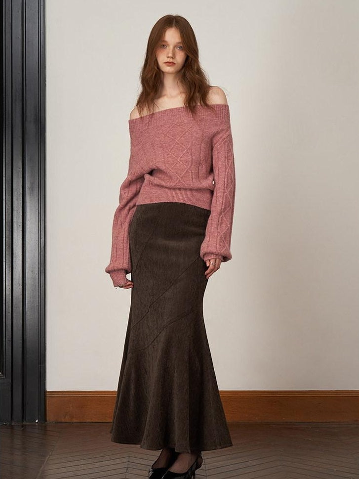 someonesometimes Stretch Mid Rise Slim Mermaid Hem Workwear Solid Polyester Women Midi Skirts