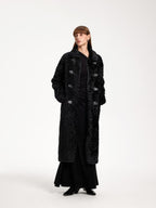 someone sometimes Elegant Long Sleeve Acrylic Blend Asymmetric Hem Women Black Maxi Dresses