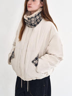 fano Insulated Korean Commuter Loose Fit Zipper Front Women Mint Puffer Jackets