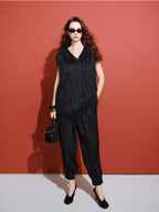 audreyyang Polyester V-neck Mid Length Loose Fit Single Wear Women Casual Vests