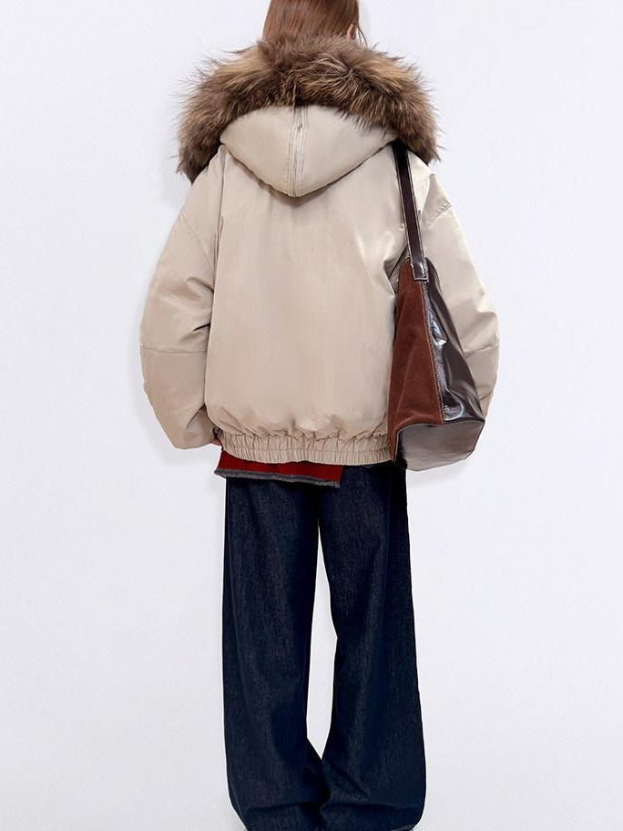 fano 90 Percent White Duck Down Warm Hooded Casual Windproof Womens Down Jackets