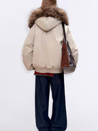 fano 90 Percent White Duck Down Warm Hooded Casual Windproof Womens Down Jackets