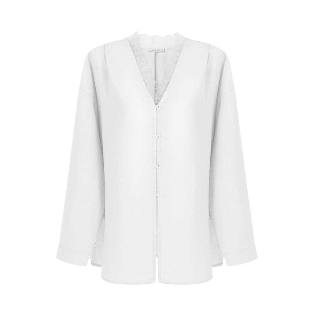 unspoken_Breathable_Lace_V-neck_Loose_Fit_Office_Women_Button_Long_Sleeve_Blouses_MISSTT