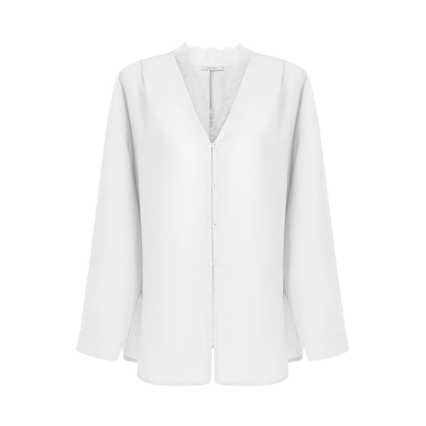 unspoken_Breathable_Lace_V-neck_Loose_Fit_Office_Women_Button_Long_Sleeve_Blouses_MISSTT