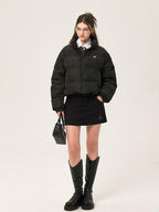 ikyou 90 Percent White Duck Down Memory Fabric Minimalist Straight Short Down Jackets