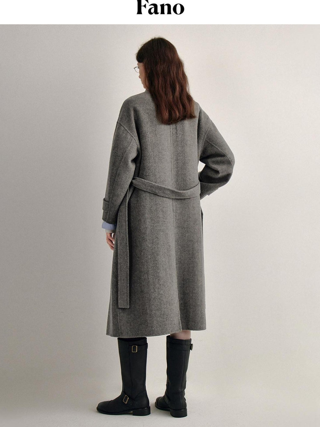 fano 100 Percent Sheep Wool Longline Minimal Commuter Straight Cut Women Wool Coats