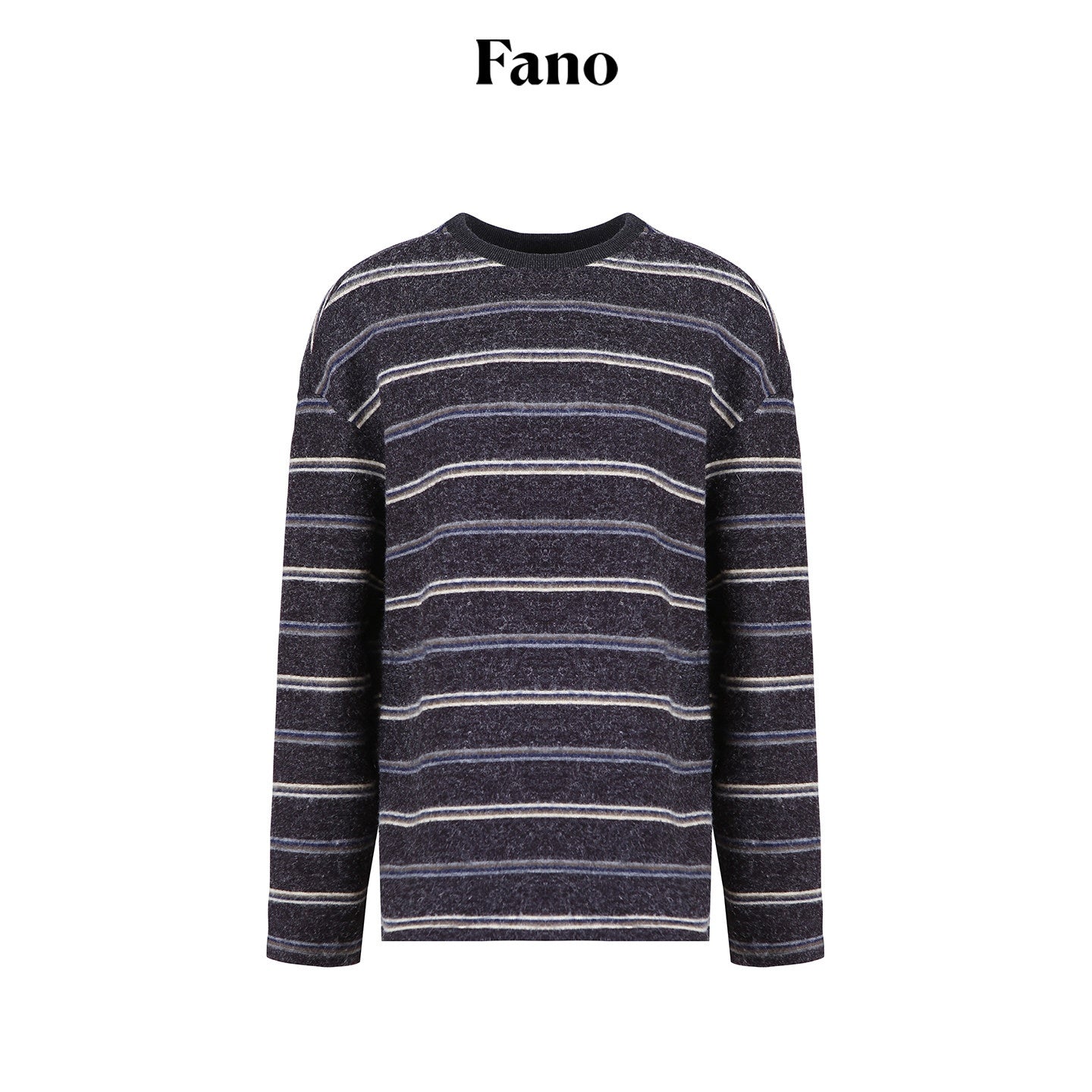fano_Acrylic_Knit_Striped_Crew_Neck_Oversized_Casual_Women_Long_Sleeve_T-Shirts_MISSTT