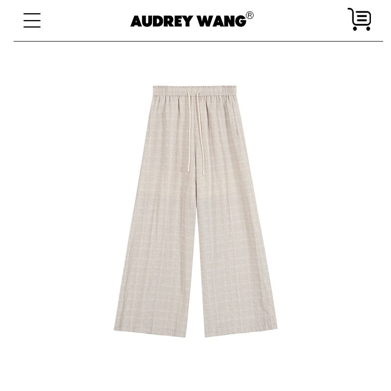 audreyyang_Linen_Blend_V-neck_Vest_Trousers_Solid_Minimal_Original_Design_Top_&_Pants_Sets_MISSTT