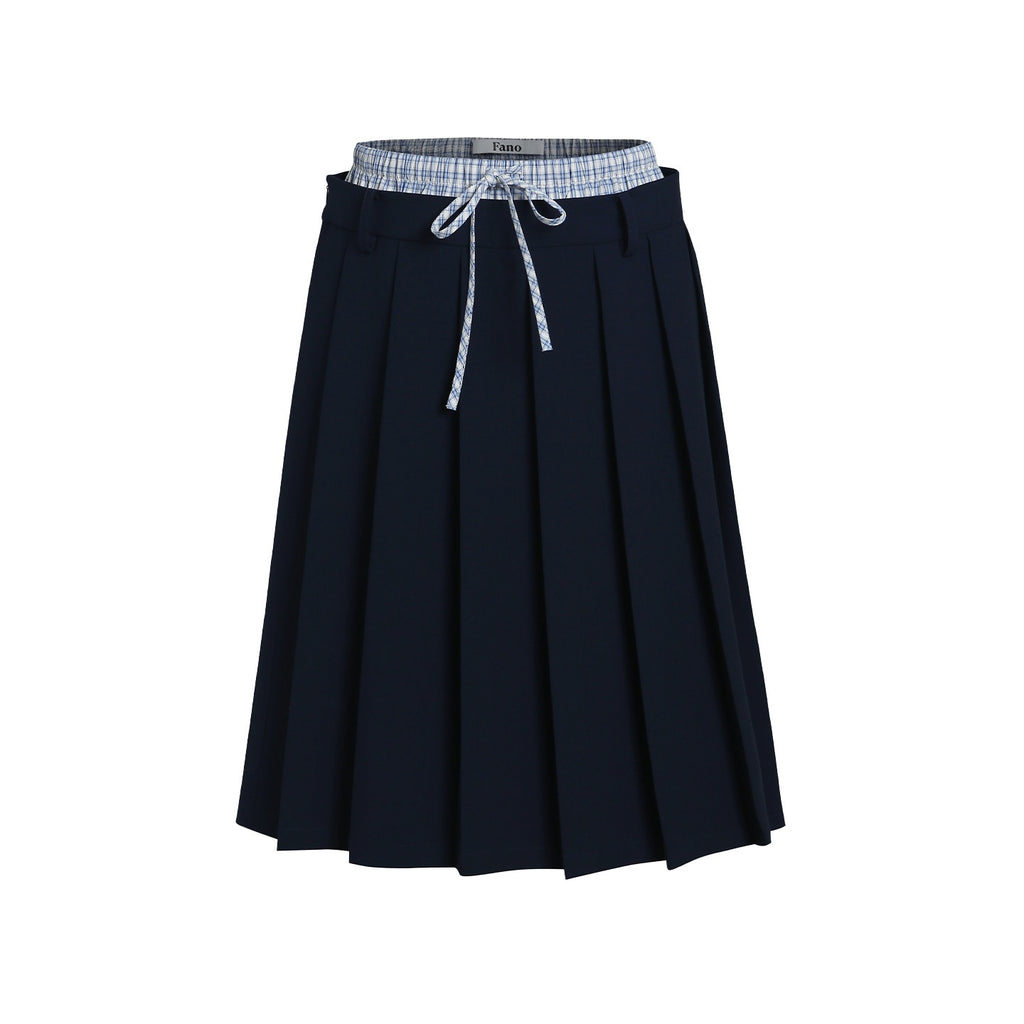 fano_Classic_Pleated_Mid_Waist_Korean_Office_Navy_Polyester_Rayon_Midi_Skirts_MISSTT