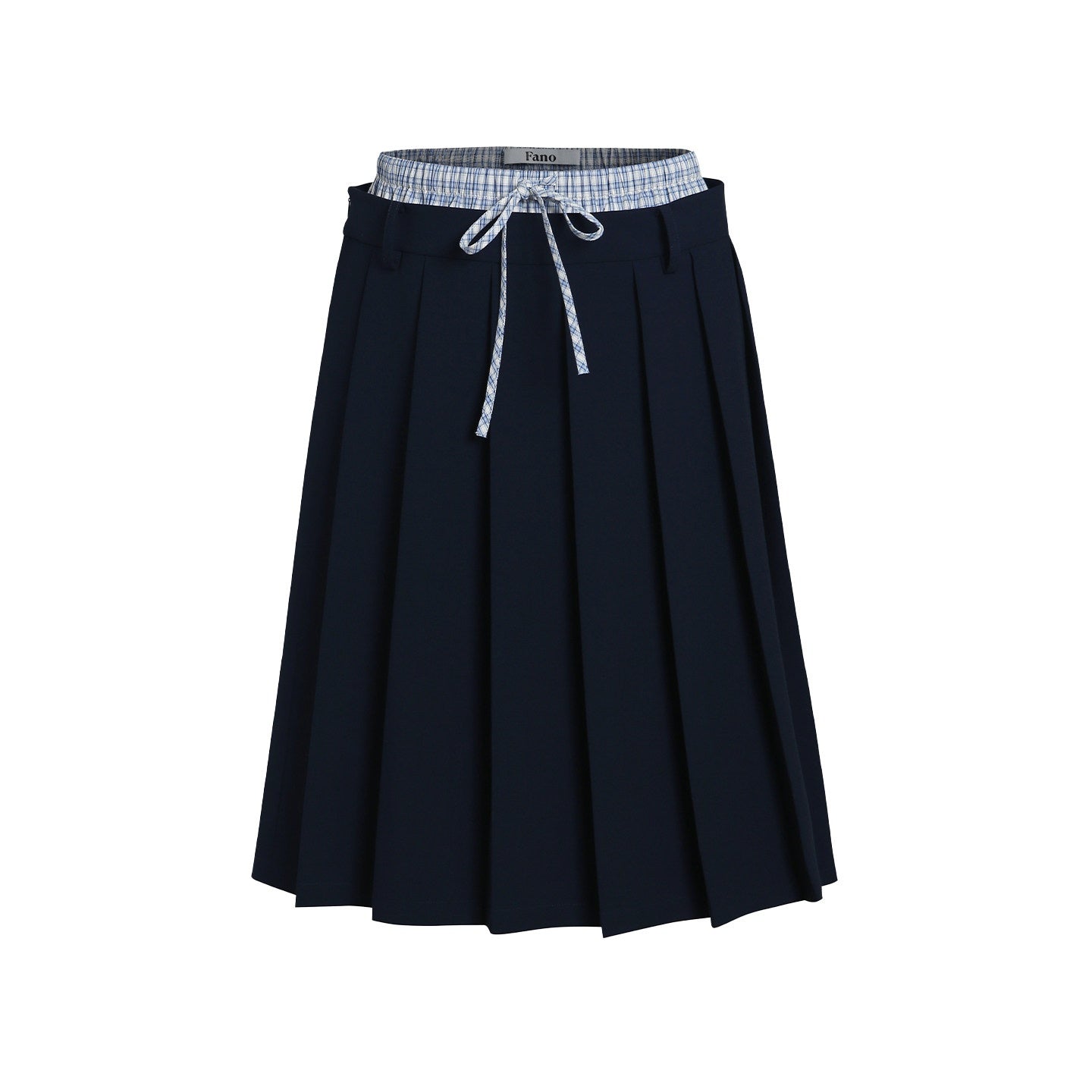 fano_Classic_Pleated_Mid_Waist_Korean_Office_Navy_Polyester_Rayon_Midi_Skirts_MISSTT