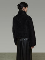 unspoken Warm Sculpted Tailoring Minimal Commuter Loose High Waist Wool Blend Short Coat