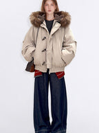 fano 90 Percent White Duck Down Warm Hooded Casual Windproof Womens Down Jackets