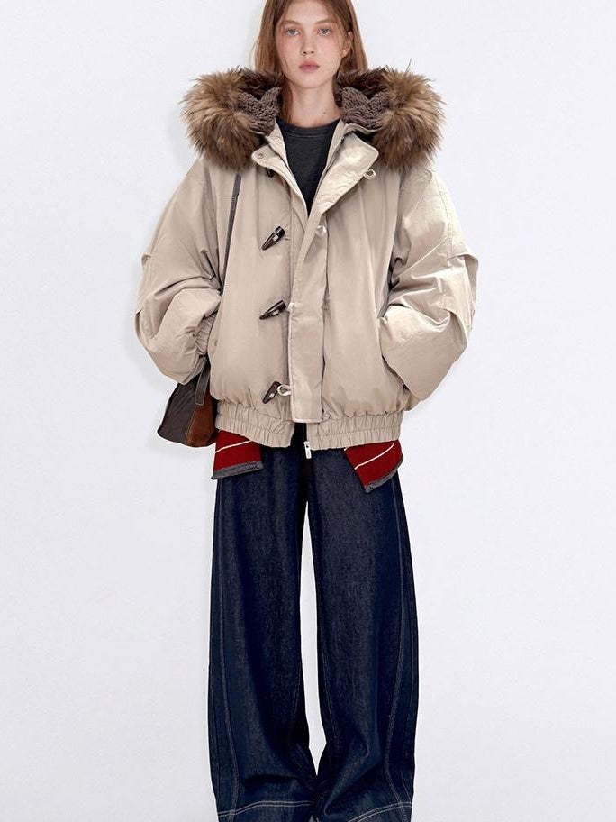 fano 90 Percent White Duck Down Warm Hooded Casual Windproof Womens Down Jackets