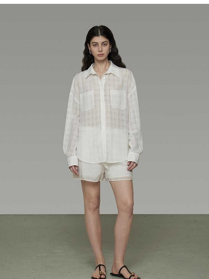 unspoken Pure Ramie Tie Waist Straight Leg Minimal Workwear Women White Mid-Length Shorts