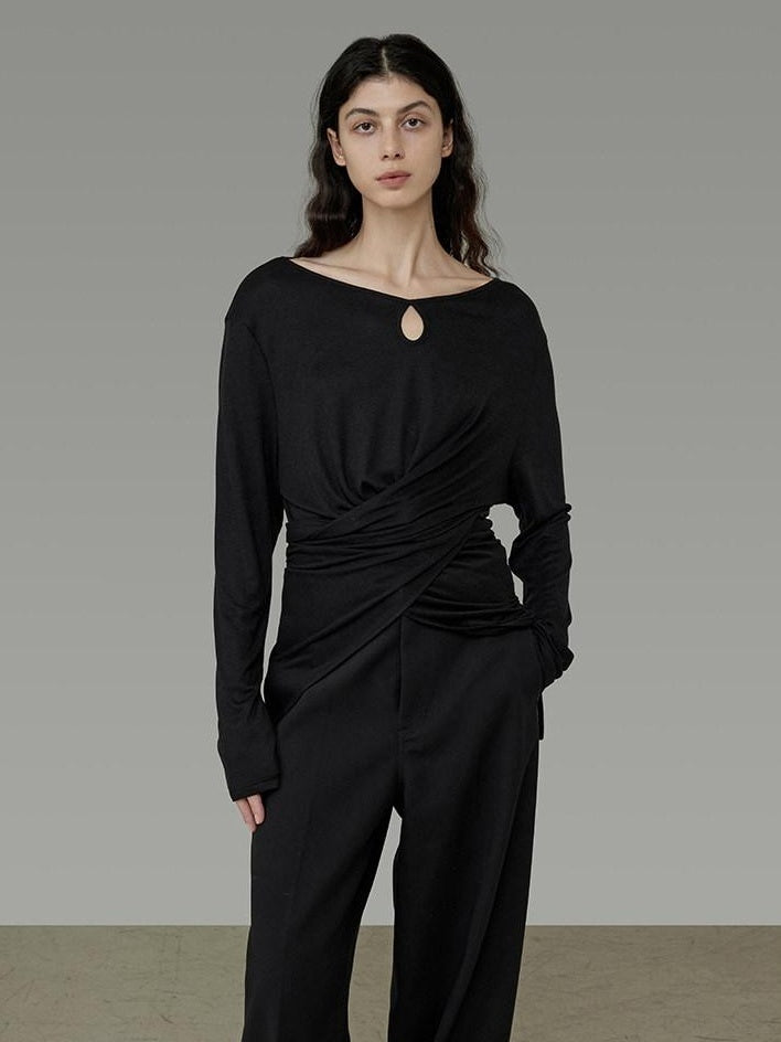 unspoken Soft Stretch Slim Fit Minimal Commuter Knit Pullover For Women Black Sweaters