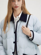 fano 90 Percent White Duck Down Minimal Commuter Straight Colorblock Down Jackets
